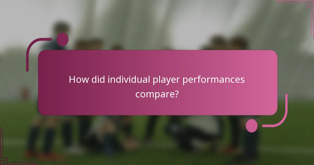 How did individual player performances compare?