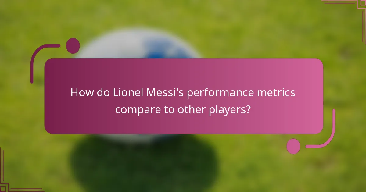 How do Lionel Messi's performance metrics compare to other players?