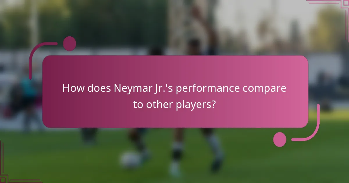 How does Neymar Jr.'s performance compare to other players?