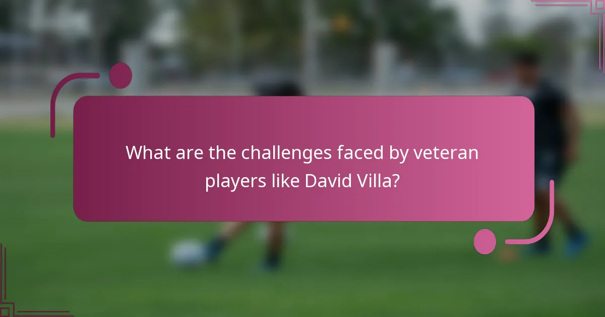 What are the challenges faced by veteran players like David Villa?