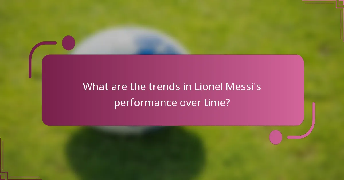 What are the trends in Lionel Messi's performance over time?