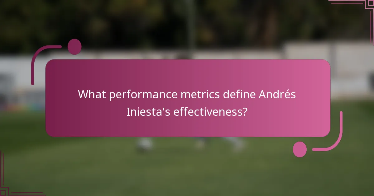 What performance metrics define Andrés Iniesta's effectiveness?